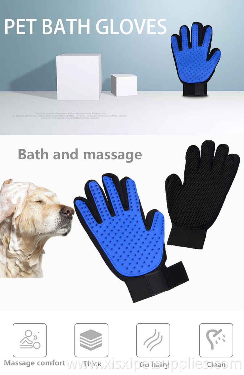Factory Wholesale Multifunction Pet Hair Remover Glove Pet Washing Glove Pet Cat Dog Grooming Glove Brush